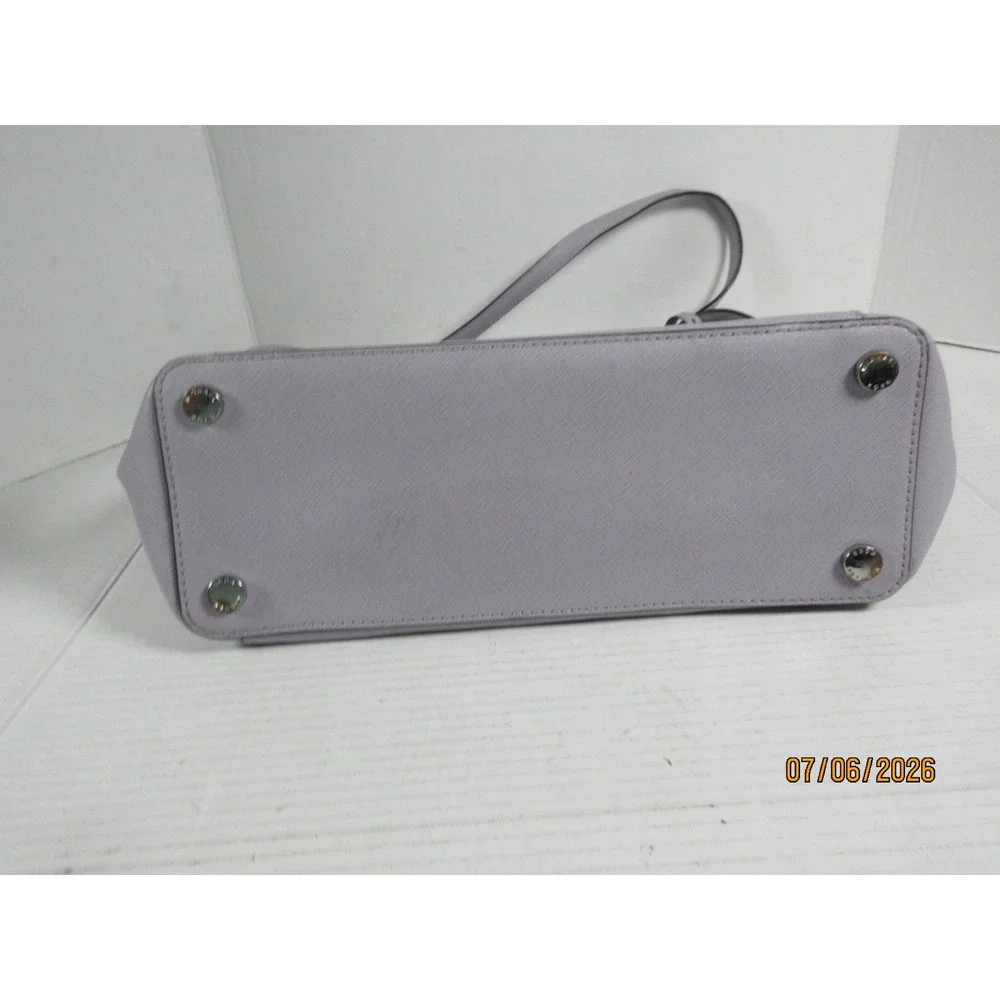 Michael Kors Voyager Tote Bag Lavender Purple Saffiano Leather Silver Hardware